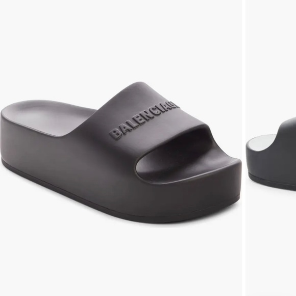 BALENCIAGA LOGO PLATFORM SANDALS - Picture 1 of 9